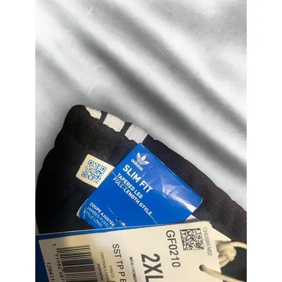 Adidas men 2XL black/white original pants new with tags - Picture 4 of 4